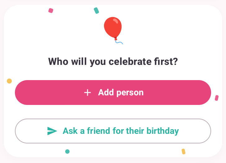 Android card after: the confetti sits along the edges of the card
