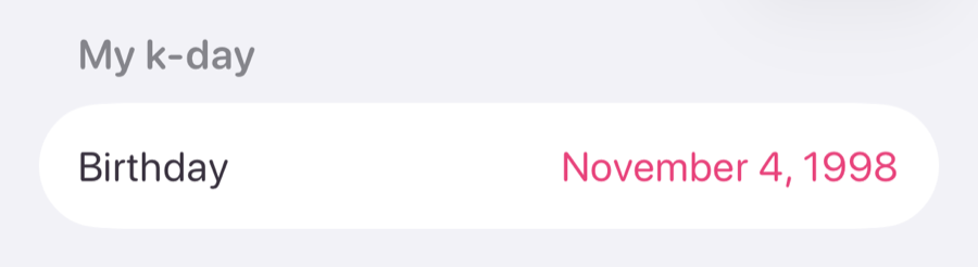 iPhone Settings: a new My k-day section with your birthday